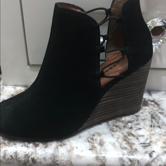 Lucky Brand Shoes - Lucky Brand peep toe wedge bootie